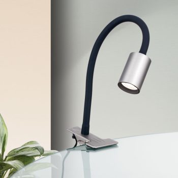   KURT LED csíptetős asztali lámpa modern, ORION-Molecz, Str10-489satin(LED5W/300lm/3000K)