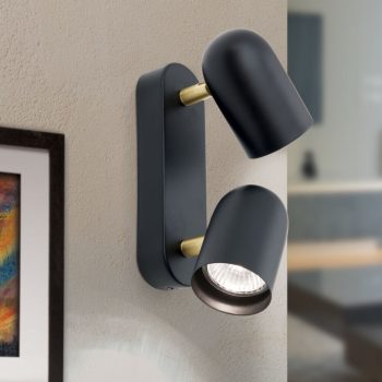   BRADLEY spot lámpa modern, ORION-Molecz, Str10-490/2schwarz/MS(2xGU10/max35W)