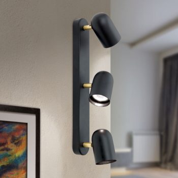   BRADLEY spot lámpa modern, ORION-Molecz, Str10-490/3schwarz/MS(3xGU10/max35W)