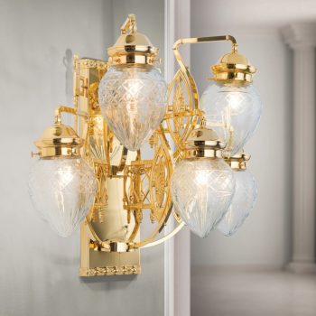   BUDAPEST fali lámpa szecessziós, ORION-Molecz, WA2-689/5gold