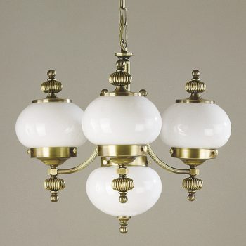   Wiener Nostalgie csillár, klasszikus, ORION-MOLECZ LU 1319/3+1 Patina/328 opal glänzend