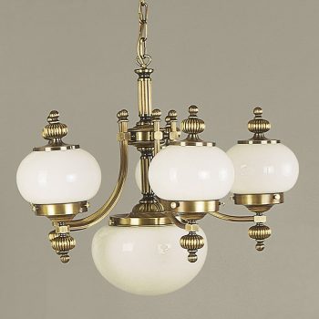   Wiener Nostalgie csillár, klasszikus, ORION-MOLECZ LU 1319/5+1 Patina/328,329 opal glänzend