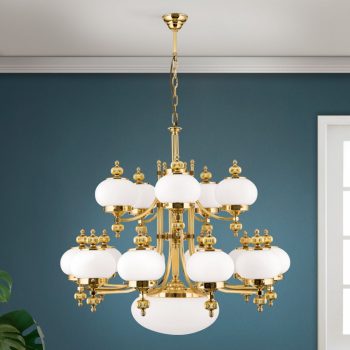   Wiener Nostalgie csillár, klasszikus, ORION-MOLECZ LU 1319/10+5+1 MS/328,337 opal matt