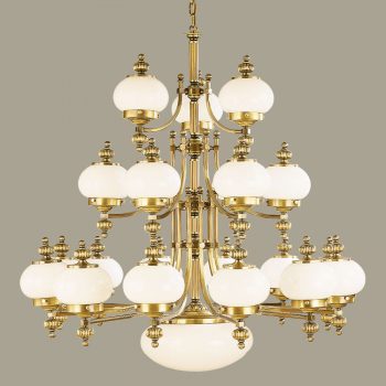   Wiener Nostalgie csillár, klasszikus, ORION-MOLECZ LU 1319/12+6+3+1 Pat/328,337 opal glänze