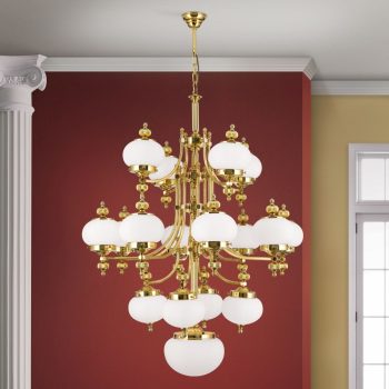   Wiener Nostalgie csillár, klasszikus, ORION-MOLECZ LU 1319/4+8+4+1 MS/328,329 opal matt