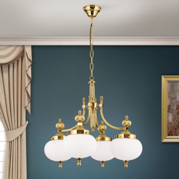   Wiener Nostalgie csillár, klasszikus, ORION-MOLECZ LU 1320/4 MS/328 opal glänzend