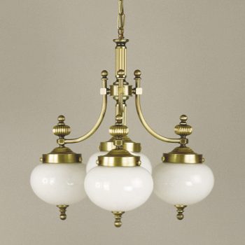   Wiener Nostalgie csillár, klasszikus, ORION-MOLECZ LU 1320/3+1 Patina/328 opal glänzend