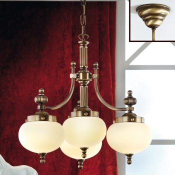   Wiener Nostalgie csillár, klasszikus, ORION-MOLECZ LU 1320/3+1 Patina/328 champ matt