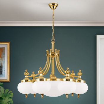   Wiener Nostalgie csillár, klasszikus, ORION-MOLECZ LU 1320/7+1 MS/328/330 opal