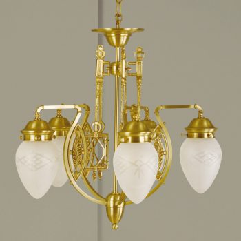   Budapest csillár, szecessziós, ORION-MOLECZ LU 1440/5 bronze/376 klar-matt