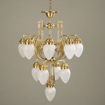   Budapest csillár, szecessziós, ORION-MOLECZ LU 1440/8+4+1 bronze/376 klar-matt