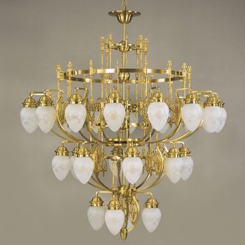   Budapest csillár, szecessziós, ORION-MOLECZ LU 1440/16+8+4 bronze/376 klar-matt