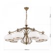 Empire csillár, klasszikus, ORION-MOLECZ LU 1460/6 Patina/385 opal-Patina