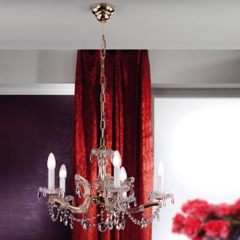   Klassisch csillár, klasszikus-kristály, ORION-MOLECZ LU 2211/5 MT-gold      (5xE14)