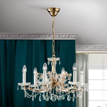   Klassisch csillár, klasszikus-kristály, ORION-MOLECZ LU 2211/6 MT-gold      (6xE14)