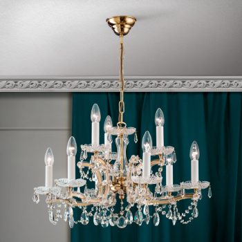   Klassisch csillár, klasszikus-kristály, ORION-MOLECZ LU 2211/6+3 MT-gold    (9xE14)