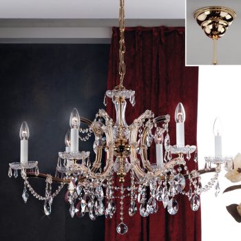   Klassisch csillár, klasszikus-kristály, ORION-MOLECZ LU 2215/6 MT-gold/A    (6xE14)