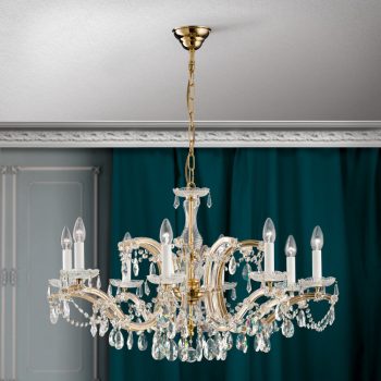   Klassisch csillár, klasszikus-kristály, ORION-MOLECZ LU 2215/8 MT-gold/A    (8xE14)
