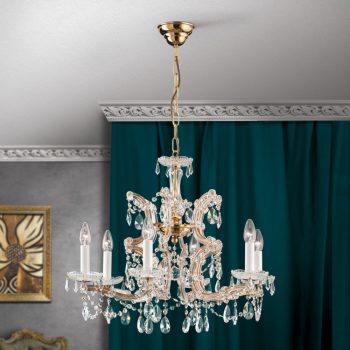   Klassisch csillár, klasszikus-kristály, ORION-MOLECZ LU 2223/6 MT-gold/A    (6xE14)