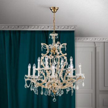   Klassisch csillár, klasszikus-kristály, ORION-MOLECZ LU 2224/8+4 MT-gold/A  (12xE14)