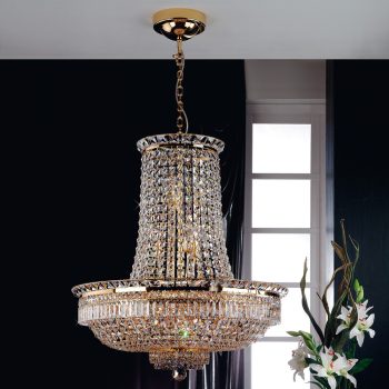   Ambassador csillár, klasszikus-kristály, ORION-MOLECZ LU 2239/21/90 gold