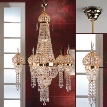   Hirohito csillár, klasszikus-kristály, ORION-MOLECZ LU 2300/31/85 gold     (inkl. 31xG9/25W)