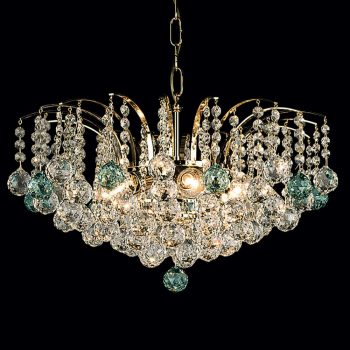   Klassisch csillár, klasszikus-kristály, ORION-MOLECZ LU 2324/6/52 gold/grün (6xE14)