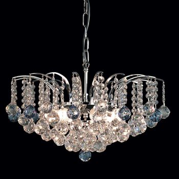   Klassisch csillár, klasszikus-kristály, ORION-MOLECZ LU 2324/6/52 chrom/blau (6xE14)