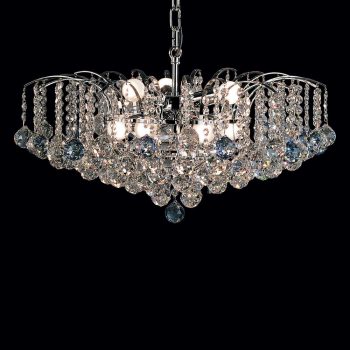   Klassisch csillár, klasszikus-kristály, ORION-MOLECZ LU 2324/9/62 chrom/blau (9xE14)