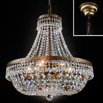   Sheraton csillár, klasszikus-kristály, ORION-MOLECZ LU 2328/6/55 Patina