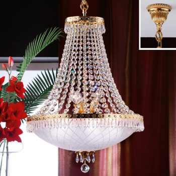   Empire Crystal csillár, klasszikus-kristály, ORION-MOLECZ LU 2385/6+3/55 gold    (6xE27+3xE14)