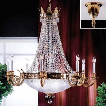   Empire Crystal csillár, klasszikus-kristály, ORION-MOLECZ LU 2386/8+8+4/100 gold (8xE27+12xE14)