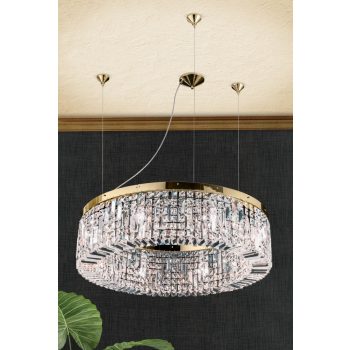   RING csillár, modern-kristály, ORION-MOLECZ LU 2408/8/80 gold      (8xE14)