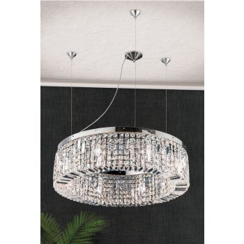   RING csillár, modern-kristály, ORION-MOLECZ LU 2408/8/80 chrom     (8xE14)