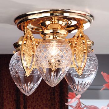   Budapest mennyezeti lámpa, szecessziós, ORION-MOLECZ DLU 1441/3 gold/411 klar-Schliff