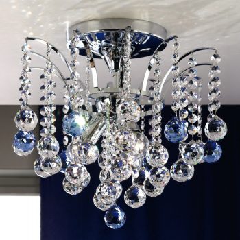   Klassisch mennyezeti lámpa, klasszikus-kristály, ORION-MOLECZ DLU 2324/3/42 chrom/blau (3xE14)