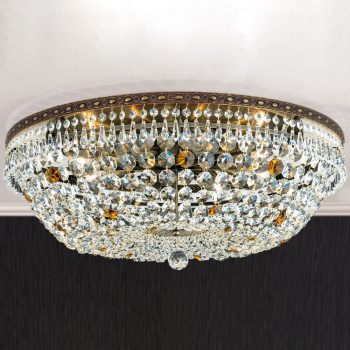   Sheraton mennyezeti lámpa, klasszikus-kristály, ORION-MOLECZ DLU 2327/8/65 Patina   (8xE27)