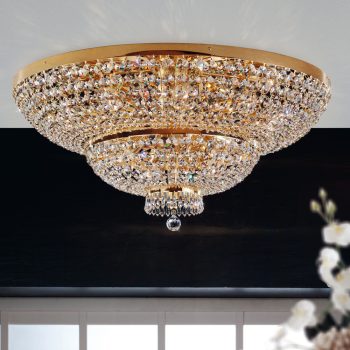   Sheraton mennyezeti lámpa, klasszikus-kristály, ORION-MOLECZ DLU 2388/15/90 gold    (15xE27)