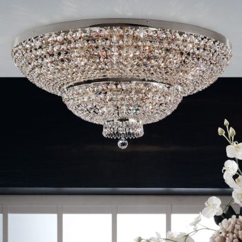   Sheraton mennyezeti lámpa, klasszikus-kristály, ORION-MOLECZ DLU 2388/15/90 chrom   (15xE27)