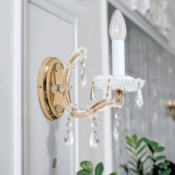   Klassisch fali lámpa, klasszikus-kristály, ORION-MOLECZ WA 2-458/1 MT-gold/A   (1xE14)