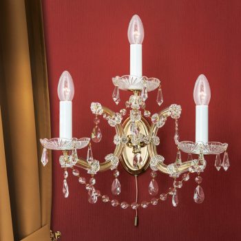   Klassisch fali lámpa, klasszikus-kristály, ORION-MOLECZ WA 2-458/3 MT-gold/A   (3xE14)