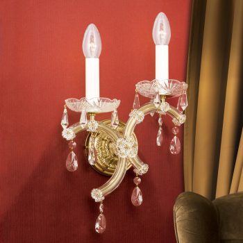   Klassisch fali lámpa, klasszikus-kristály, ORION-MOLECZ WA 2-463/2 MT-gold/links (2xE14)