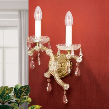   Klassisch fali lámpa, klasszikus-kristály, ORION-MOLECZ WA 2-463/2 MT-gold/rechts (2xE14)