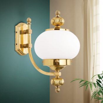   Wiener Nostalgie fali lámpa, klasszikus, ORION-MOLECZ WA 2-470/1 MS aufw./328 opal matt