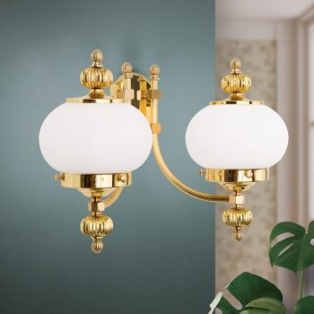   Wiener Nostalgie fali lámpa, klasszikus, ORION-MOLECZ WA 2-470/2 MS aufw./328 opal matt