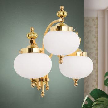   Wiener Nostalgie fali lámpa, klasszikus, ORION-MOLECZ WA 2-470/3 MS abw./328 opal glänzend