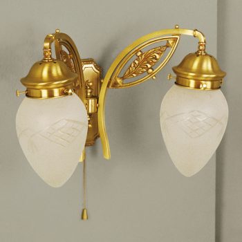   Budapest fali lámpa, szecessziós, ORION-MOLECZ WA 2-689/2 bronze/376 klar-matt