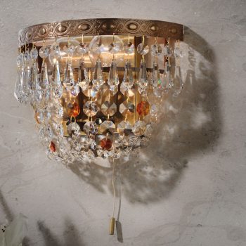   Sheraton fali lámpa, klasszikus-kristály, ORION-MOLECZ WA 2-780/2 Patina      (2xE14)