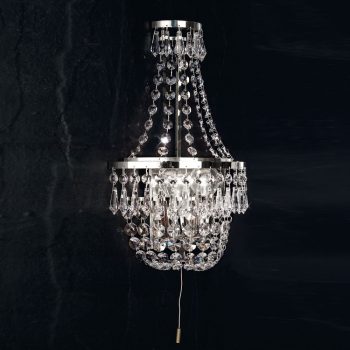   Sheraton fali lámpa, klasszikus-kristály, ORION-MOLECZ WA 2-782/2 chrom       (2xE14)