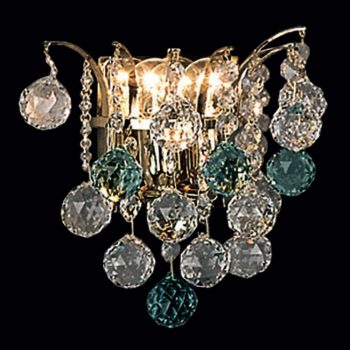   Klassisch fali lámpa, klasszikus-kristály, ORION-MOLECZ WA 2-843/2 gold/grün   (2xE14)